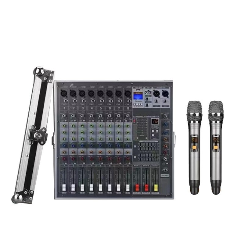 Outdoor Power And Equipment - มิกเซอร์เสียง HMX8 แบบครบวงจรพร้อมกล่องเก็บอุปกรณ์ ไมโครโฟนป้องกันเสียงสะท้อน อุปกรณ์เวทีกลางแจ้งกำลังสูง