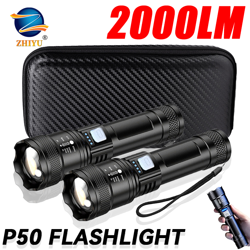 Outdoor Power Supply - ไฟฉาย LED ยุทธวิธี 2000LM ชาร์จผ่าน USB