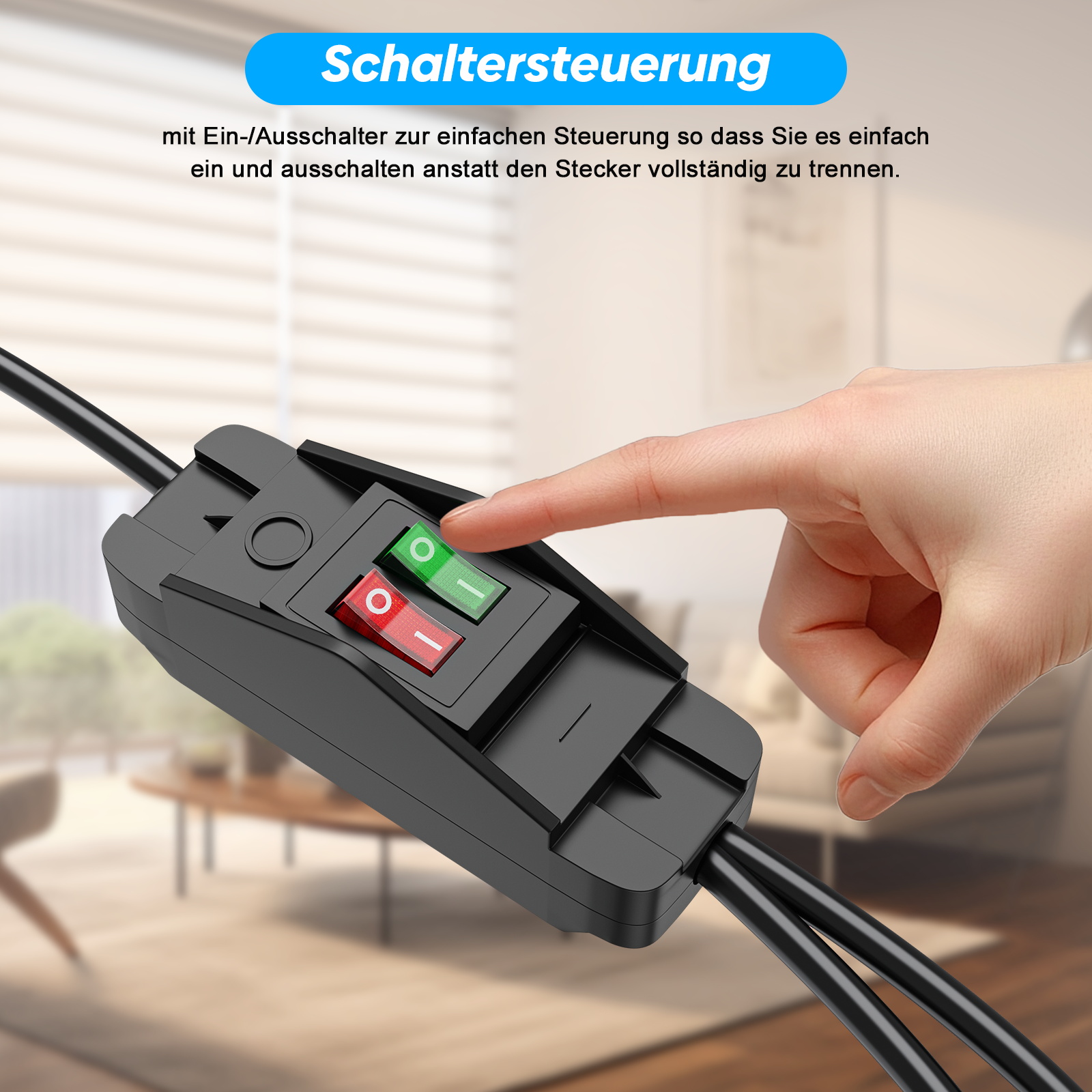 สายพ่วงปลั๊กไฟแบบ EU พร้อมสวิต - Outdoor Power Extension Cord บทวิจารณ์และราคา