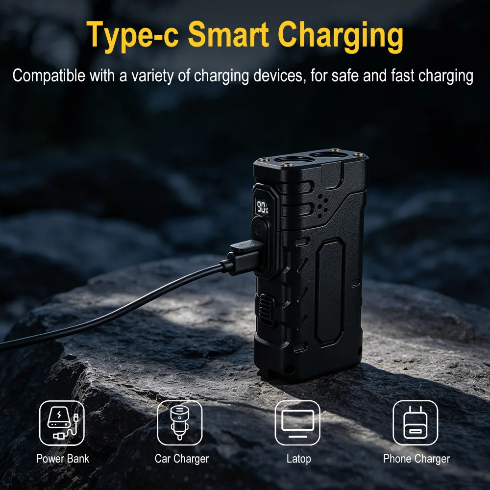 BORUIiT ไฟฉาย LED แบบหมุนมือ E - Outdoor Power Supply บทวิจารณ์และราคา