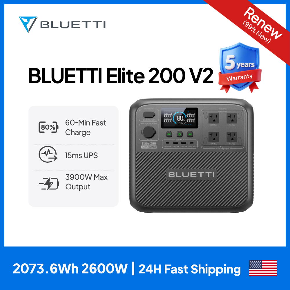 【รีนิว】BLUETTI Elite 200 V2 สถ - Outdoor Power Source บทวิจารณ์และราคา